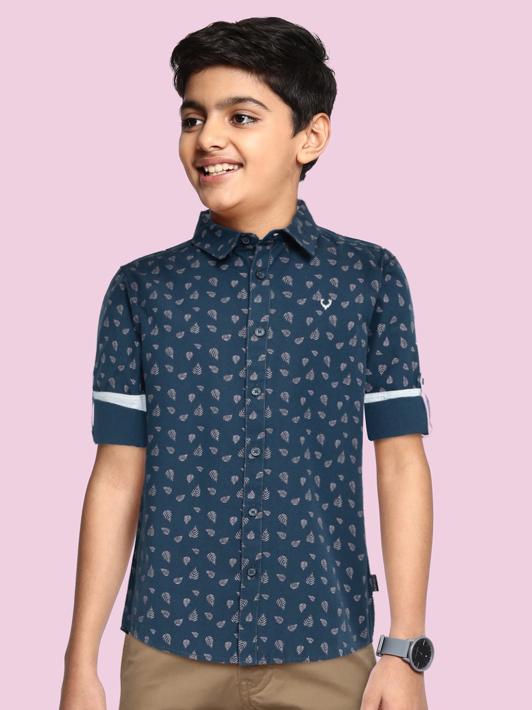 

Allen Solly Junior Boys Navy Blue Conversational Printed Casual Shirt