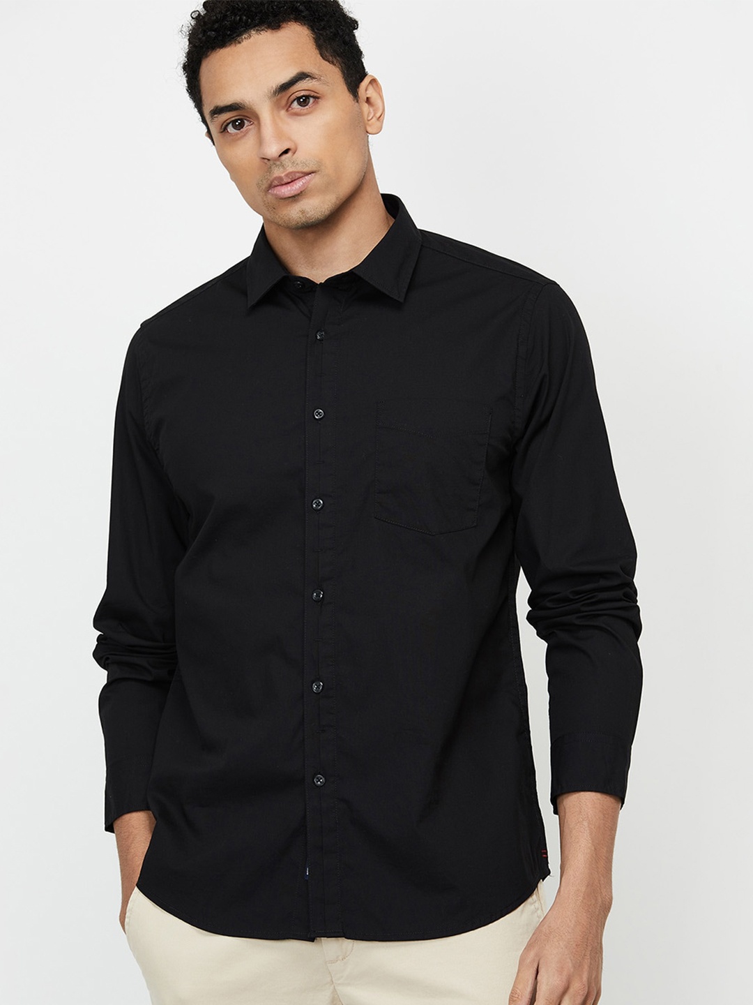 

max Men Black Casual Shirt