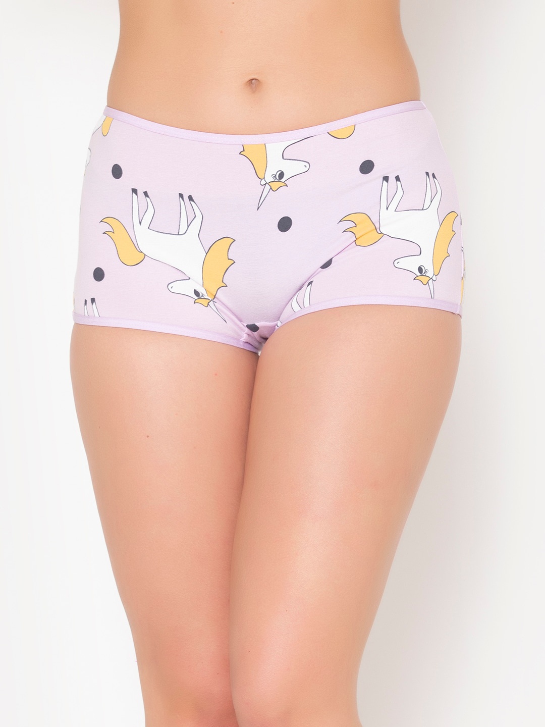 

Clovia Women Purple Printed Cotton Boyshort Briefs PN2260B123XL