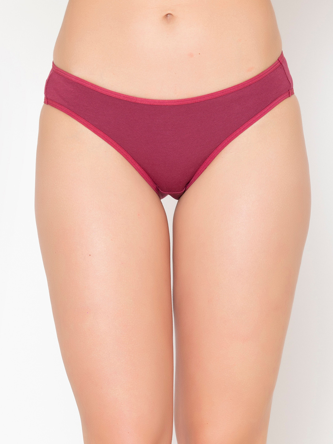 

Clovia Women Maroon Printed Cotton Low-Rise Bikini Briefs