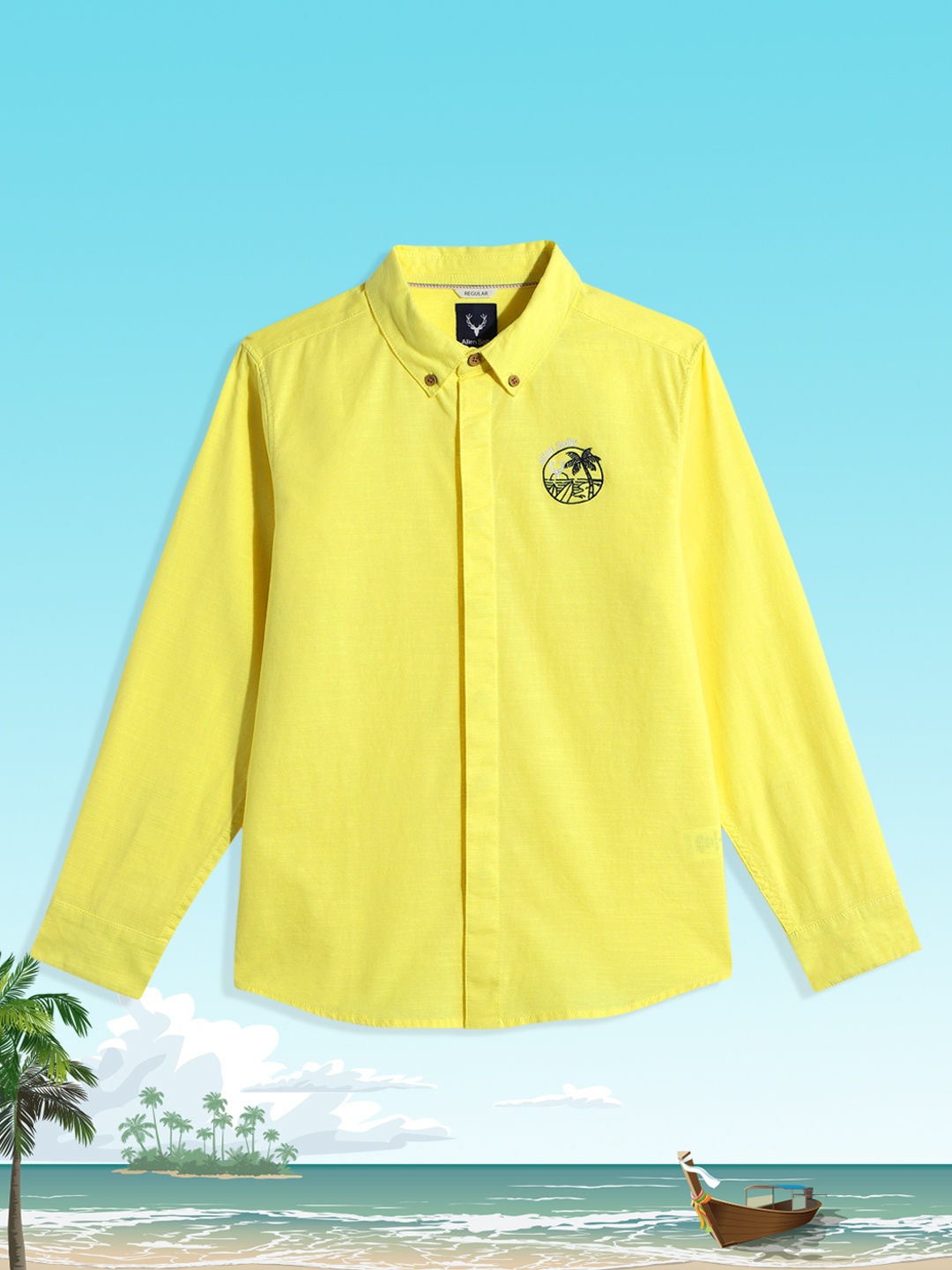 

Allen Solly Junior Boys Yellow Solid Casual Shirt