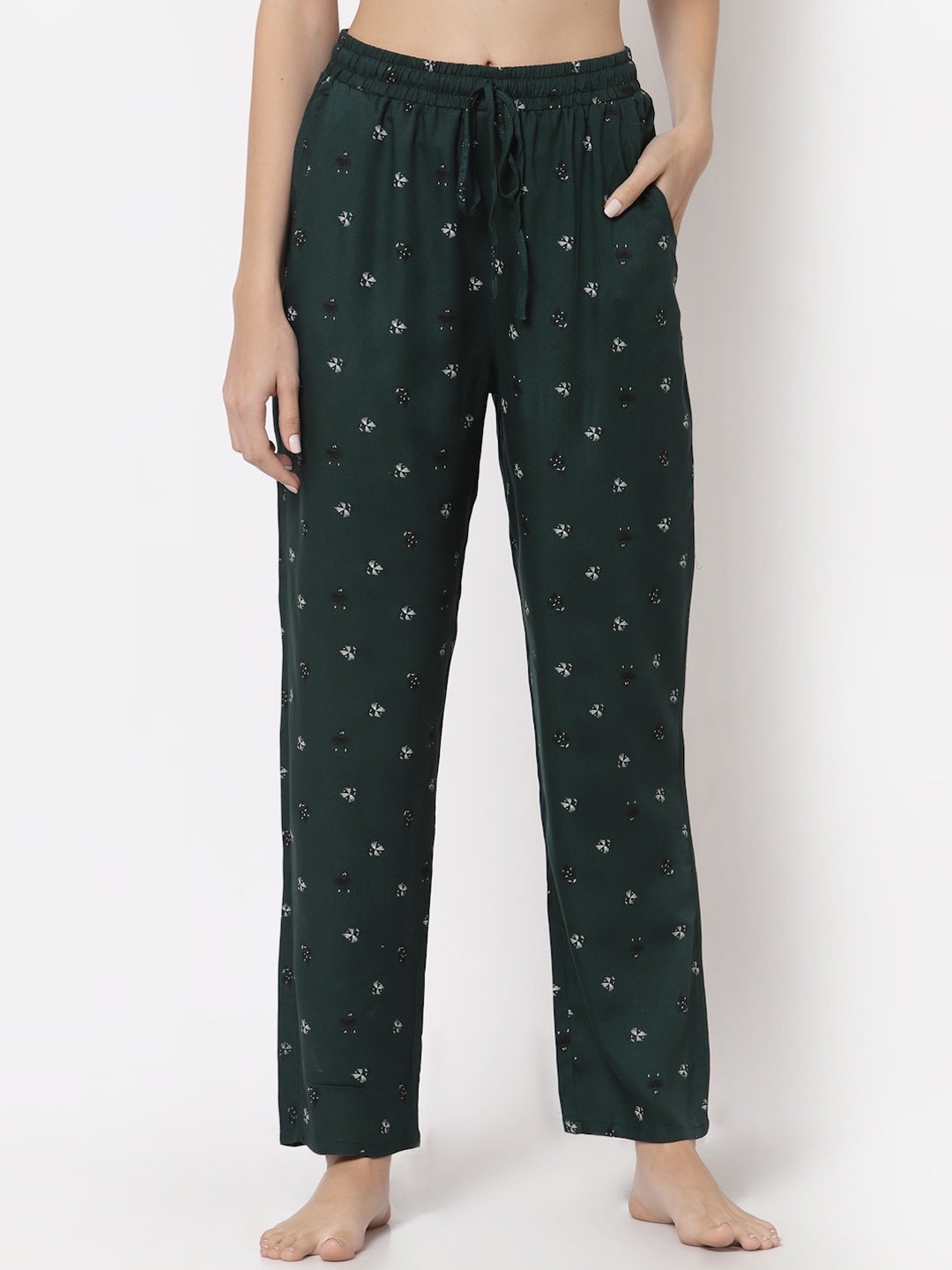 

Sweet Dreams Women Green Printed Lounge Pant