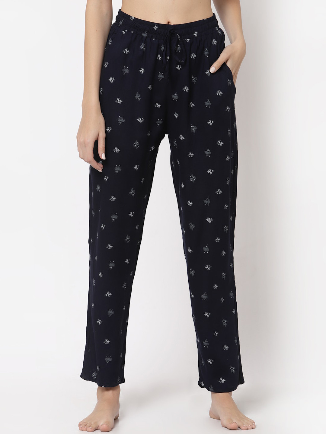

Sweet Dreams Women Navy Blue Printed Lounge Pants