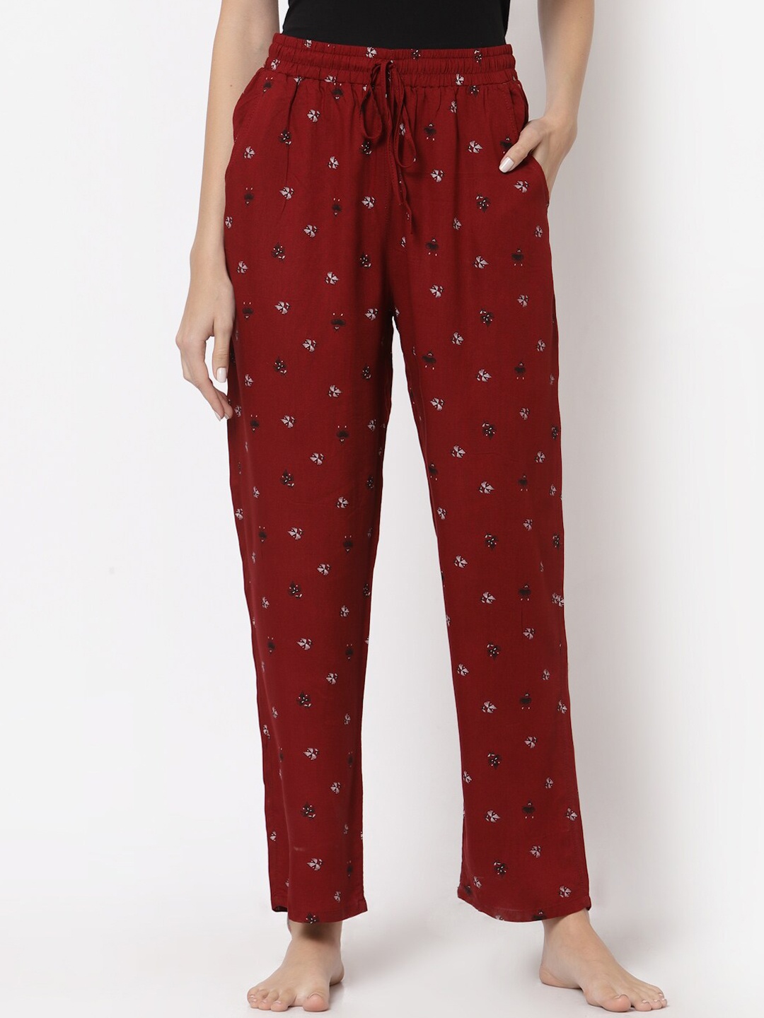 

Sweet Dreams Women Maroon Printed Lounge Pant