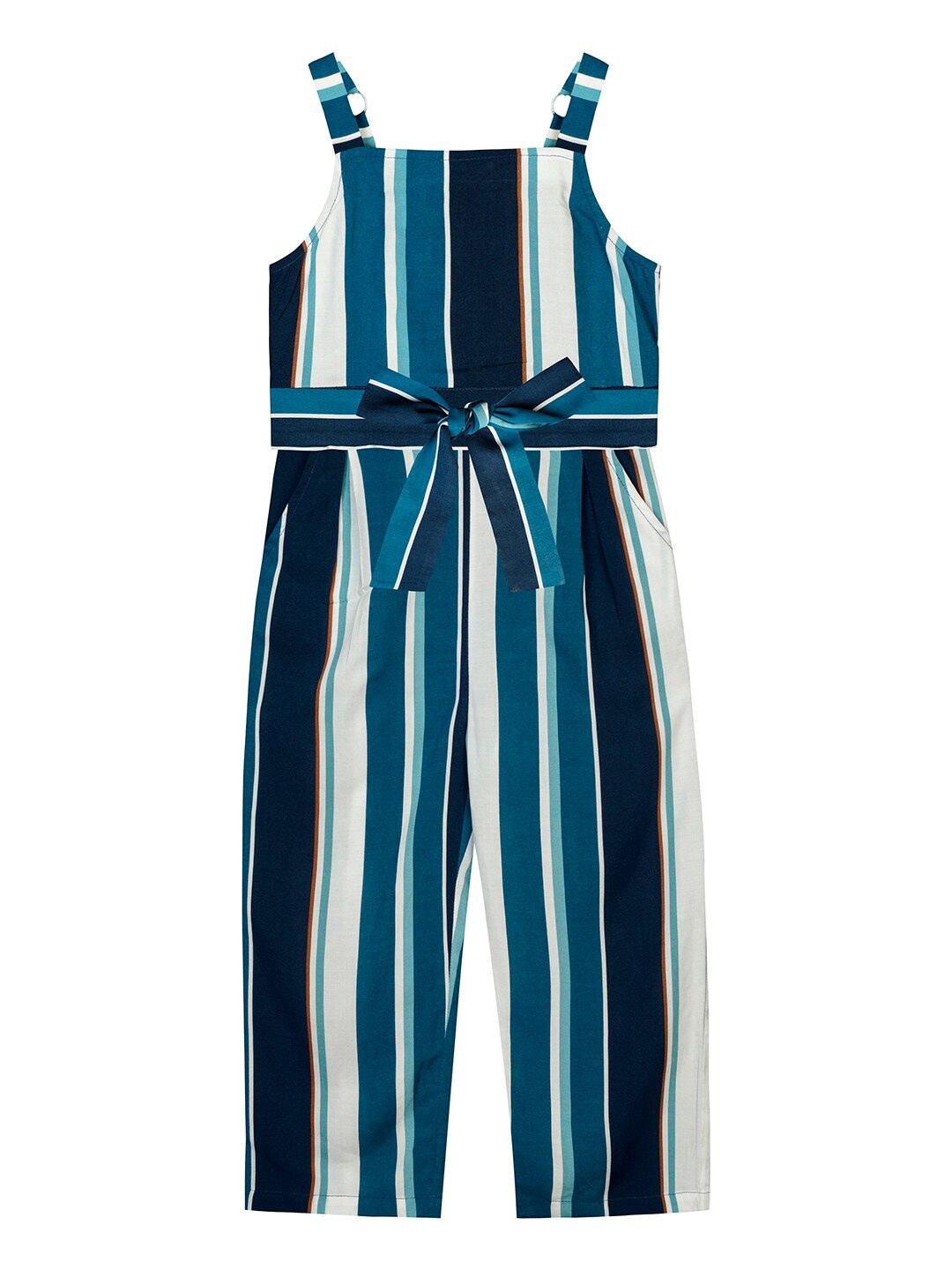 

Budding Bees Girls Blue & White Striped Top with Trousers