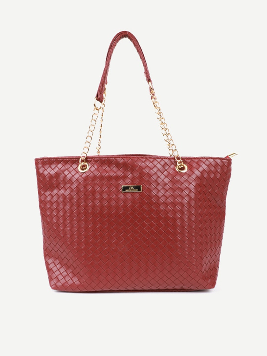 

Carlton London Burgundy Geometric Textured Shopper Shoulder Bag