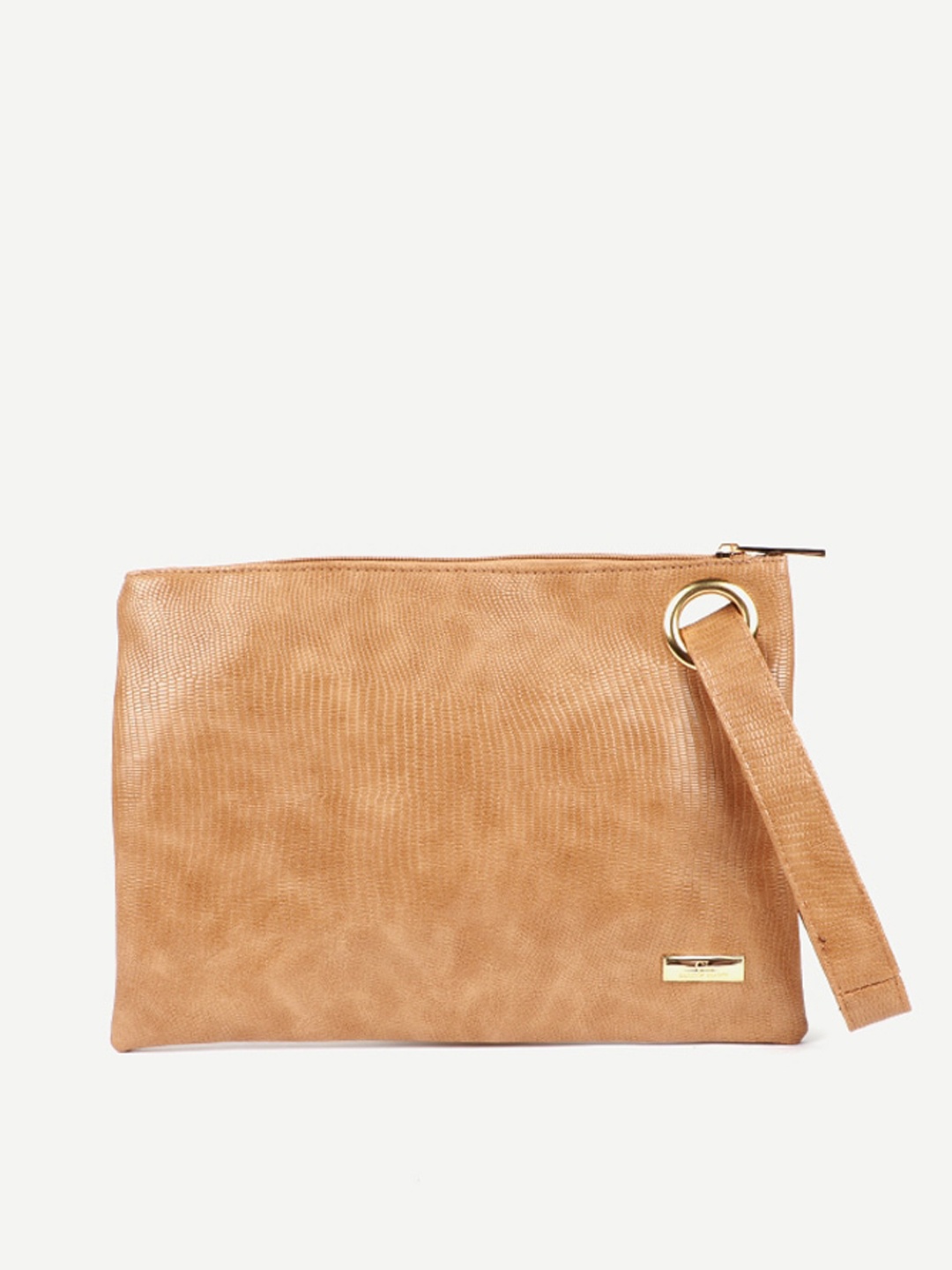 

Carlton London Tan Textured Structured Synthetic Sling Bag with Tasselled