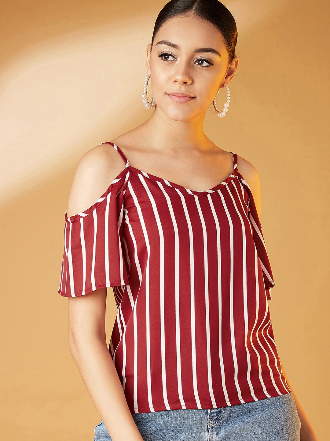 

CHIMPAAANZEE Maroon Striped Top