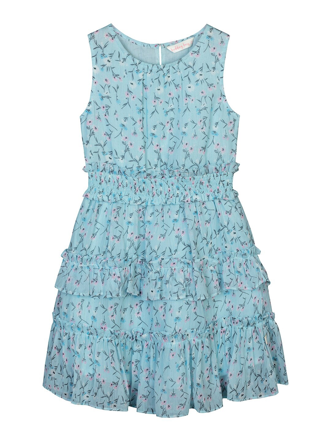 

Budding Bees Blue Floral Chiffon Dress