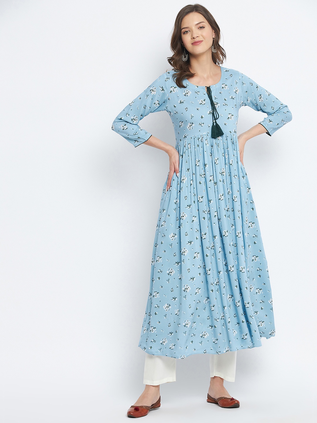 

Tissu Blue Printed Kurta