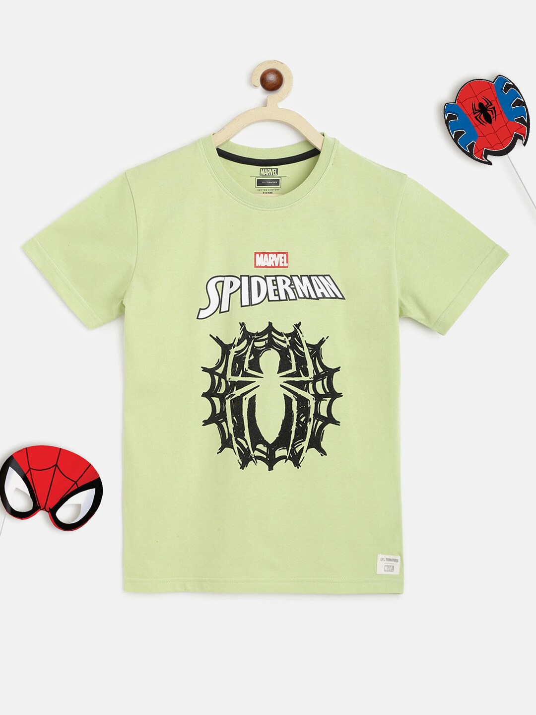 

Lil Tomatoes Boys Green Spider-Man Printed T-shirt