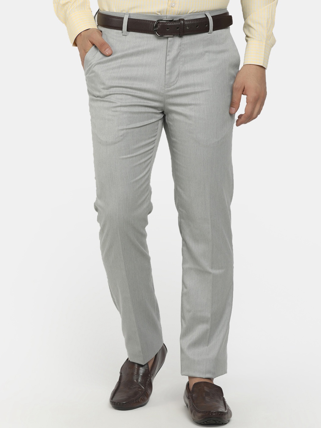 

Cherokee Men Grey Classic Cotton Formal Trousers