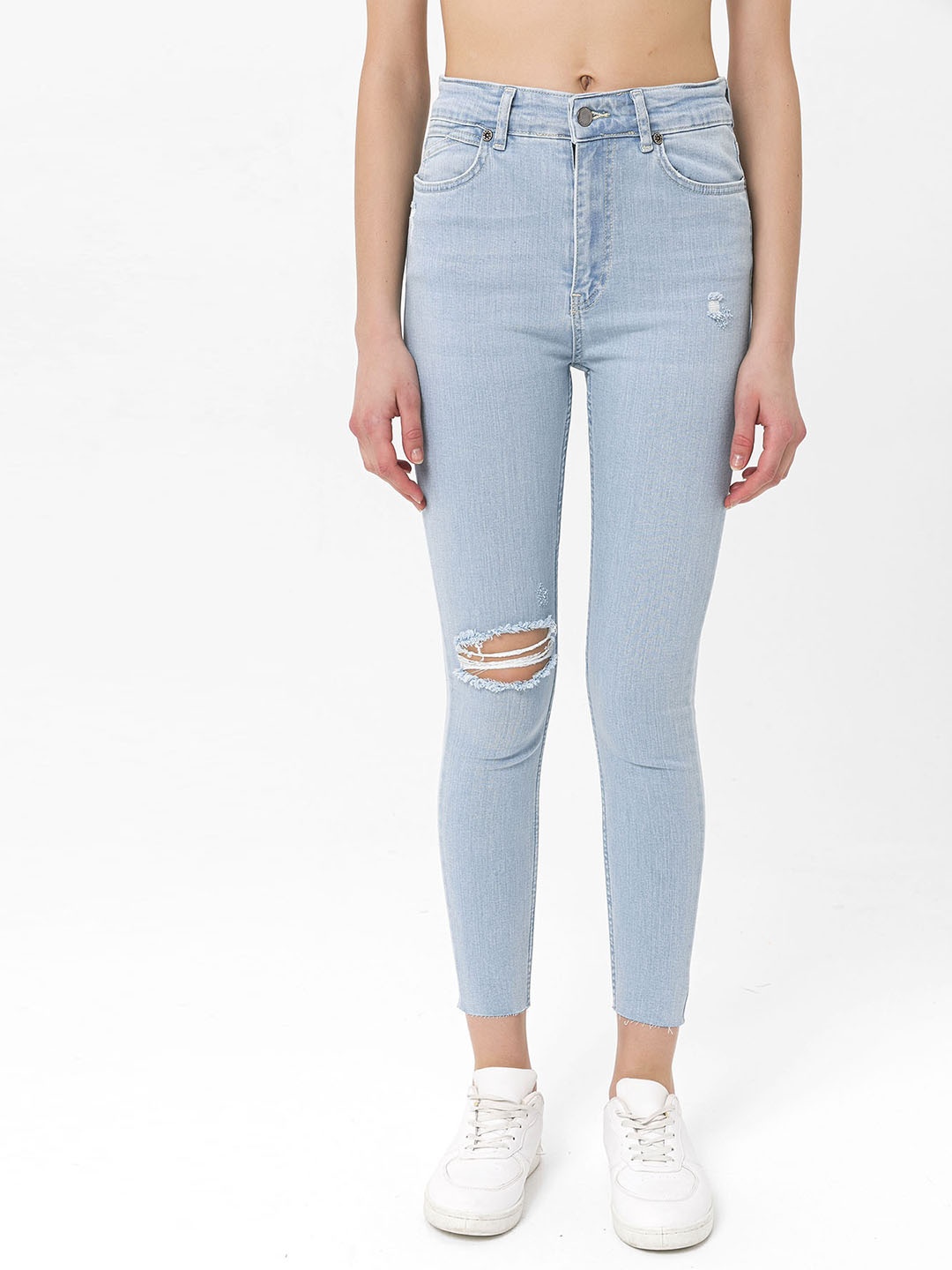 

Miss Poem Women Blue Low Distress Stretchable Jeans