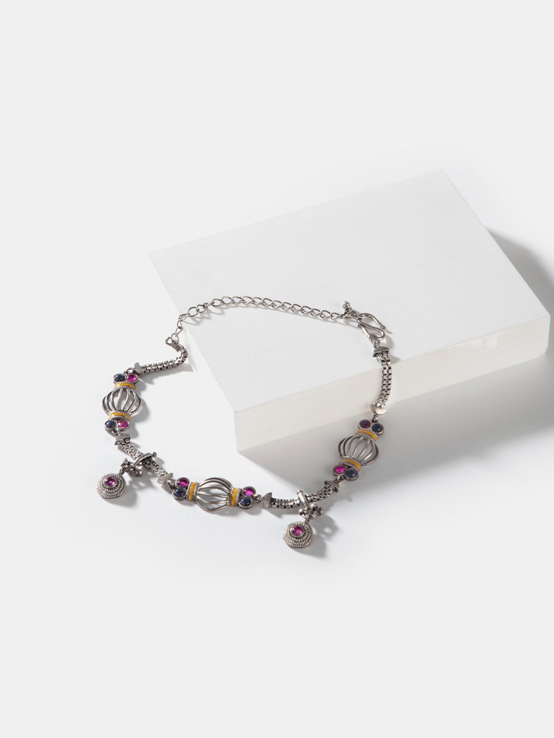 

SHAYA Dhol Motif Single Anklet, Silver