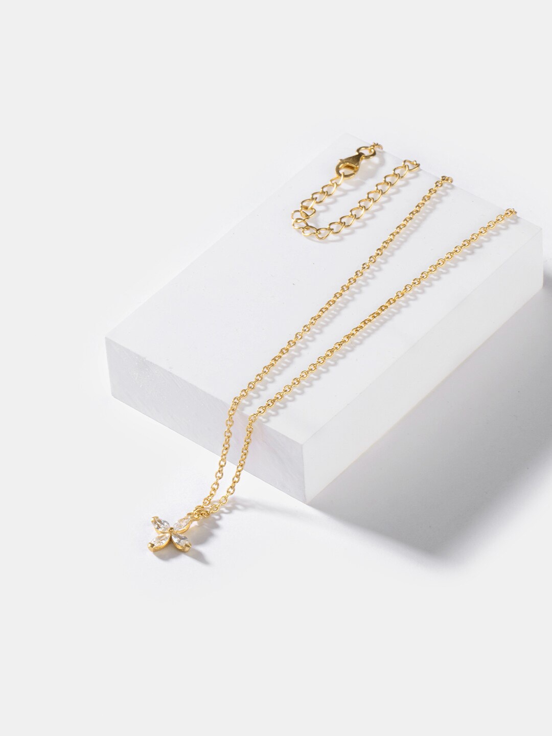 

SHAYA Gold-Plated & White 925 Sterling Silver Necklace