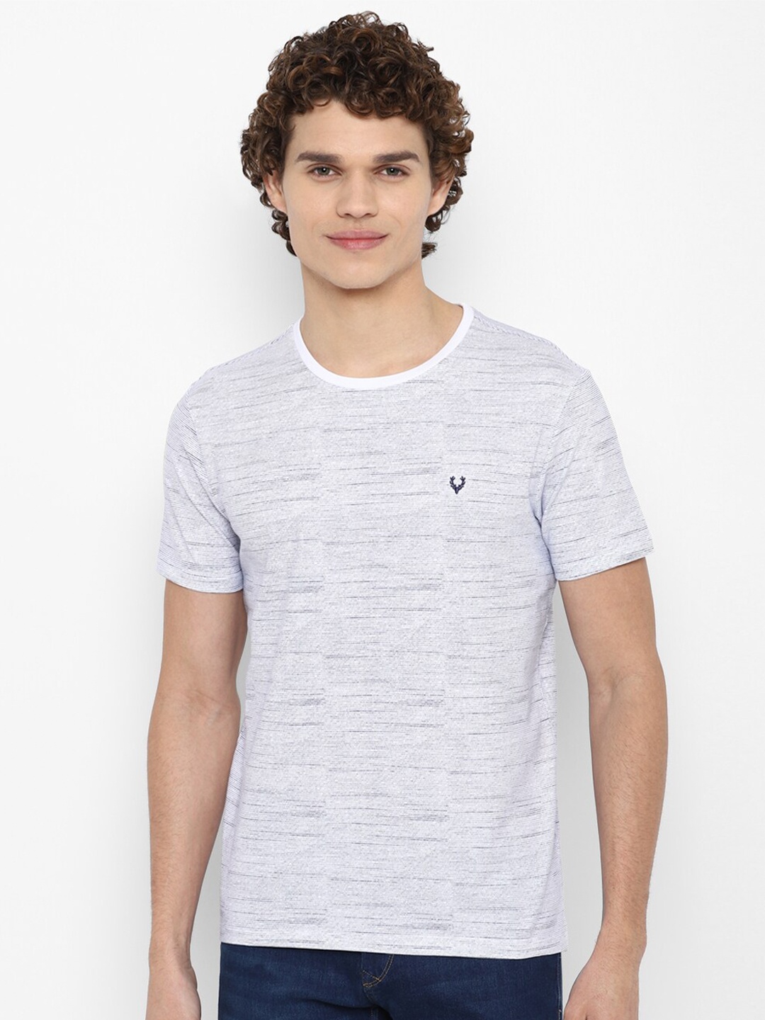 

Allen Solly Men Grey Striped T-shirt