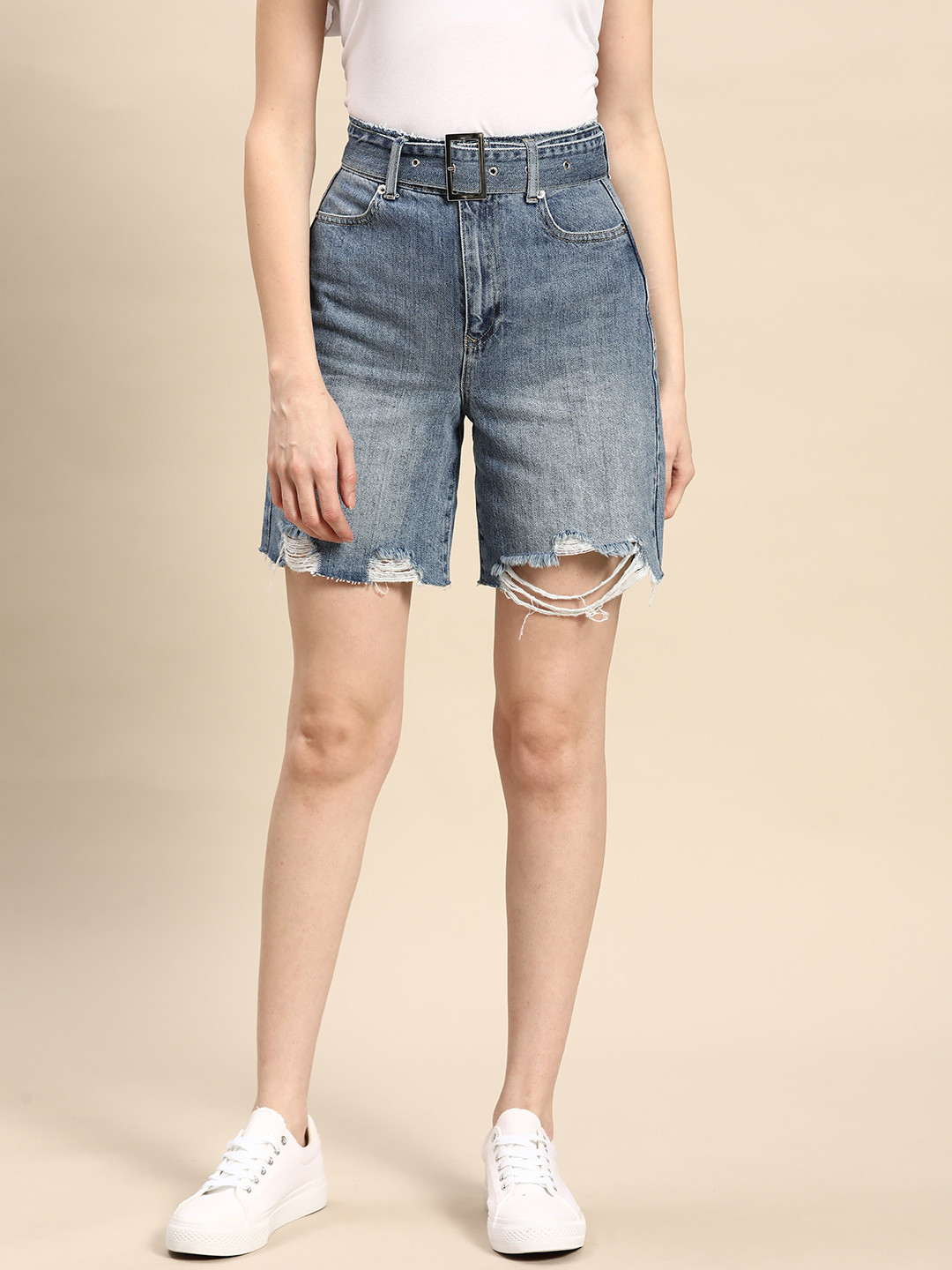 

OXXO X City Collection Women Blue High-Rise Denim Shorts
