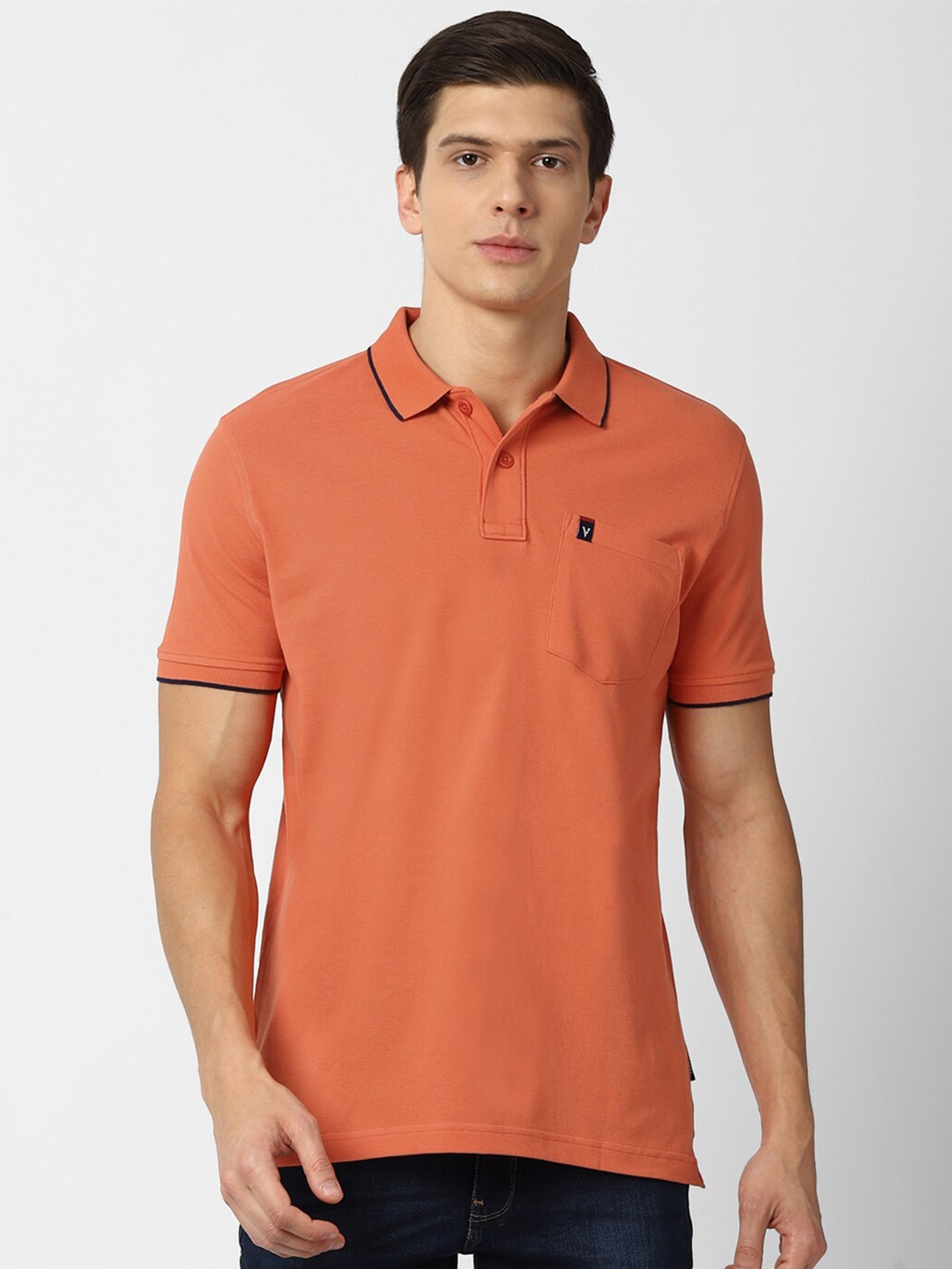 

Van Heusen Sport Men Orange Polo Collar T-shirt 100% Cotton