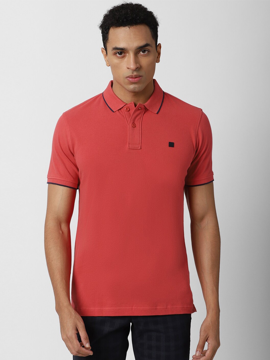 

Van Heusen Sport Men Red Solid Polo Collar Cotton T-shirt