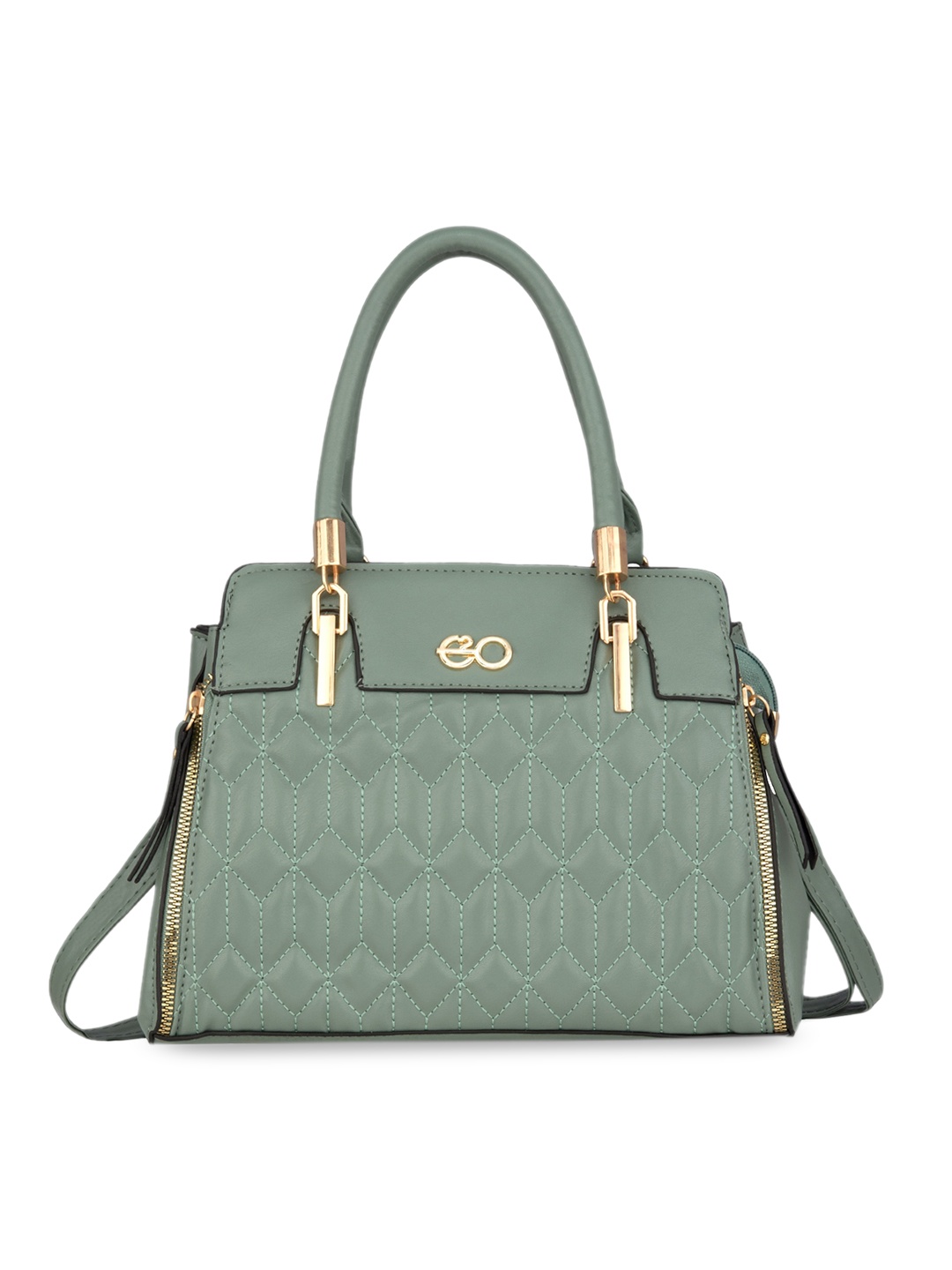 

E2O Green PU Structured Handheld Bag with Quilted