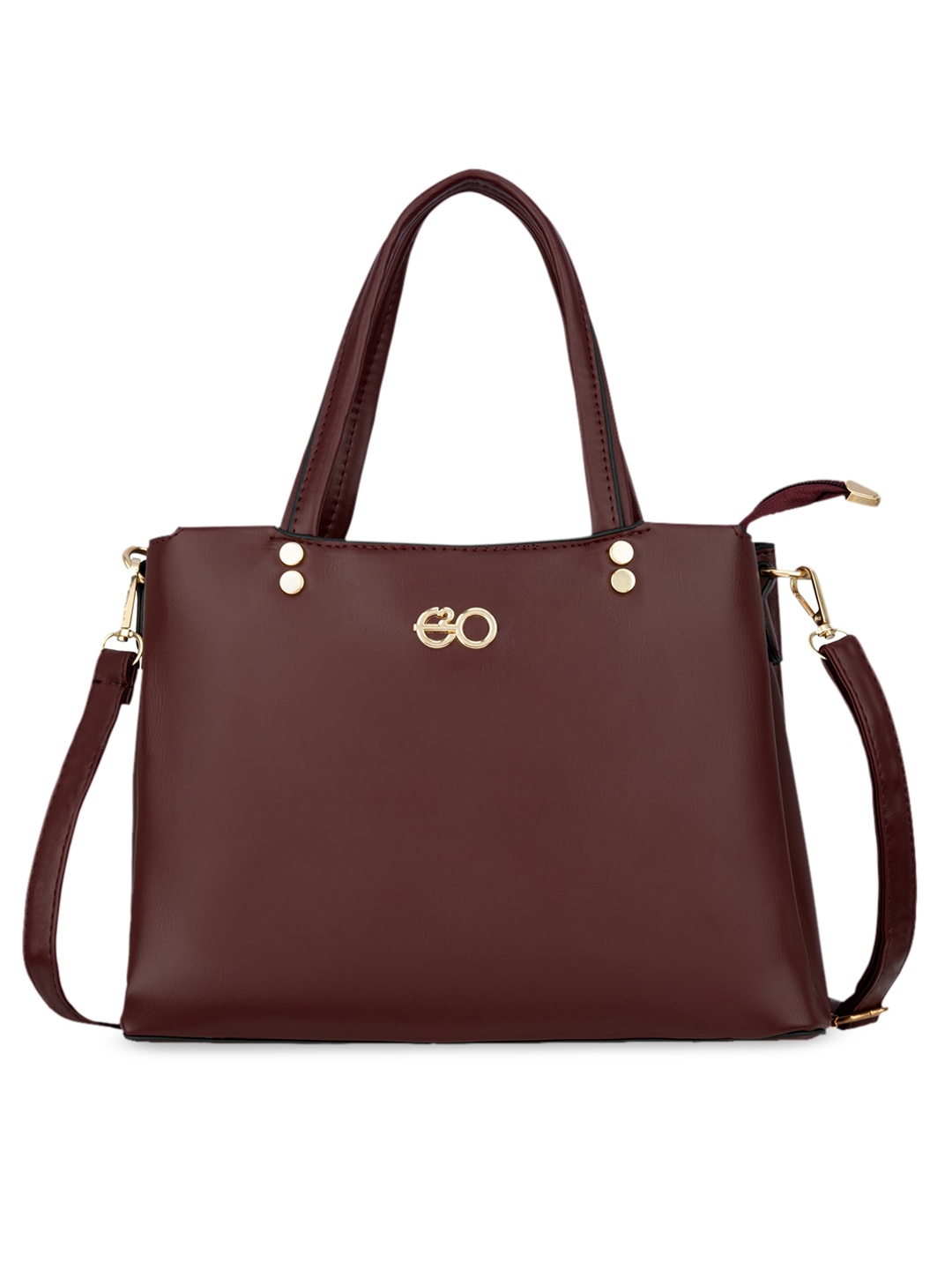 

E2O Maroon PU Oversized Structured Shoulder Bag