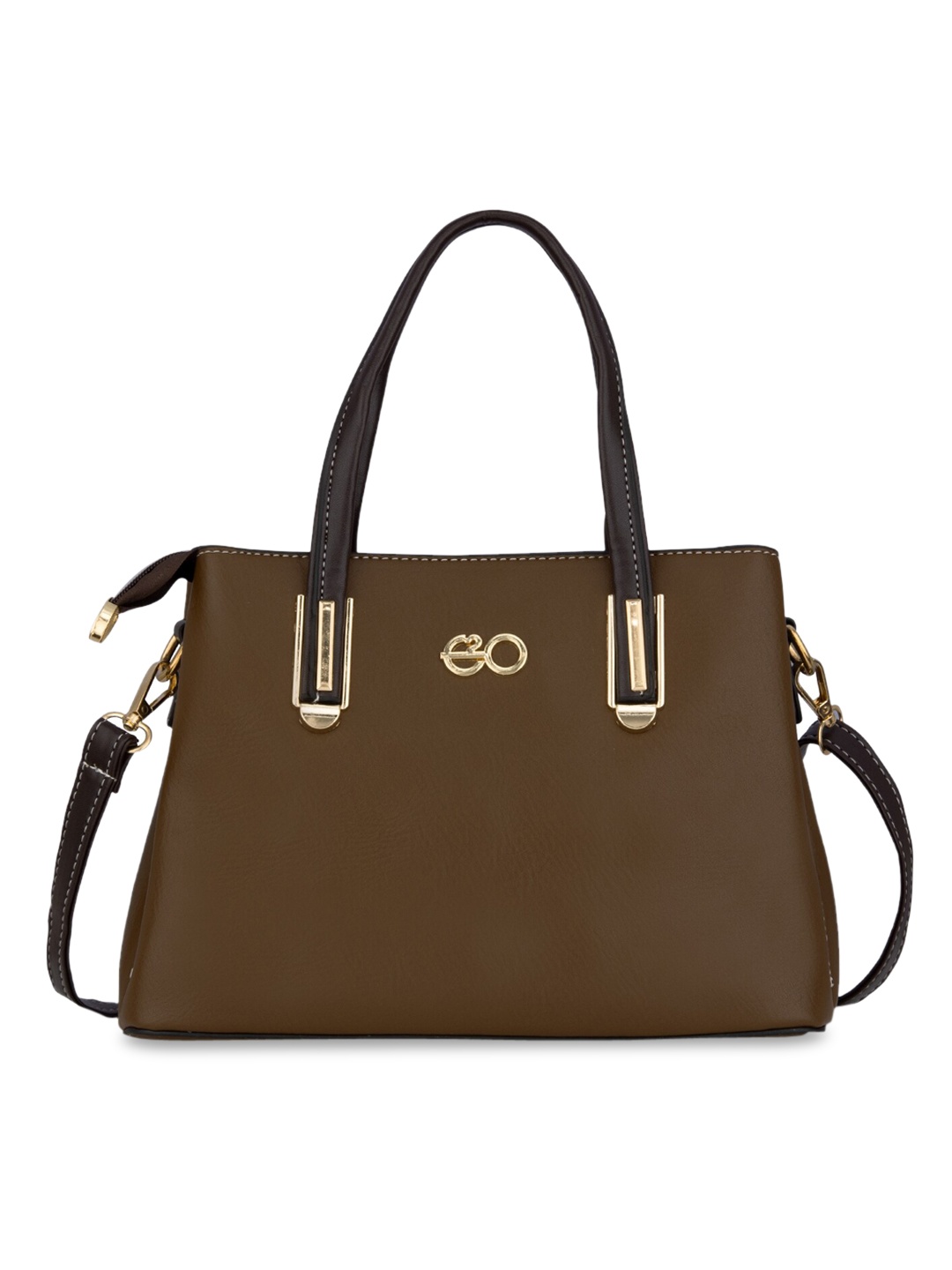 

E2O Brown PU Structured Shoulder Bag