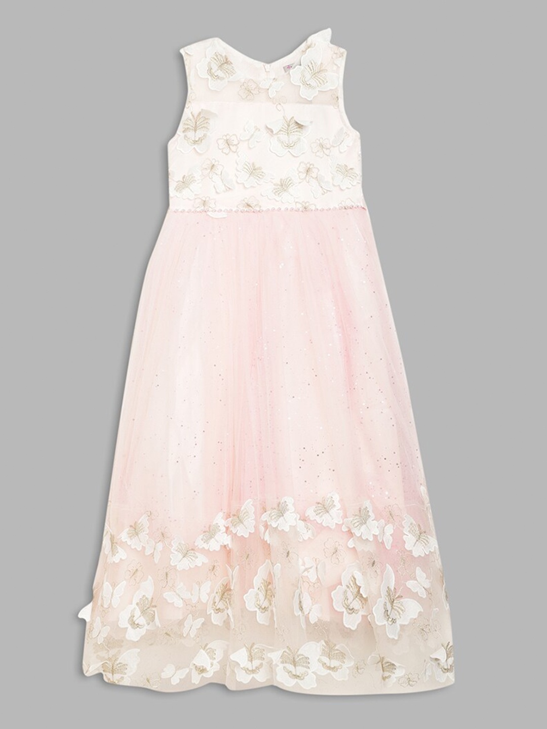 

Butterfly Blush Girls Pink Floral Maxi Dress