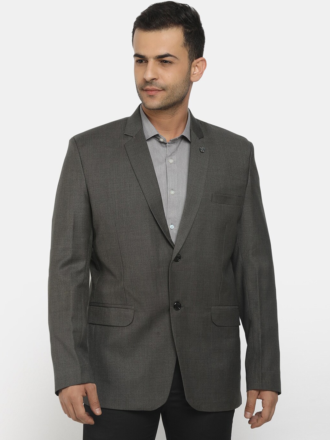 

V-Mart Men Black Checked Single-Breasted Formal Blazer