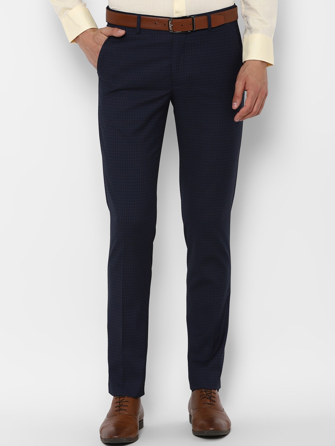 

Louis Philippe Men Navy Blue Slim Fit Formal Trousers