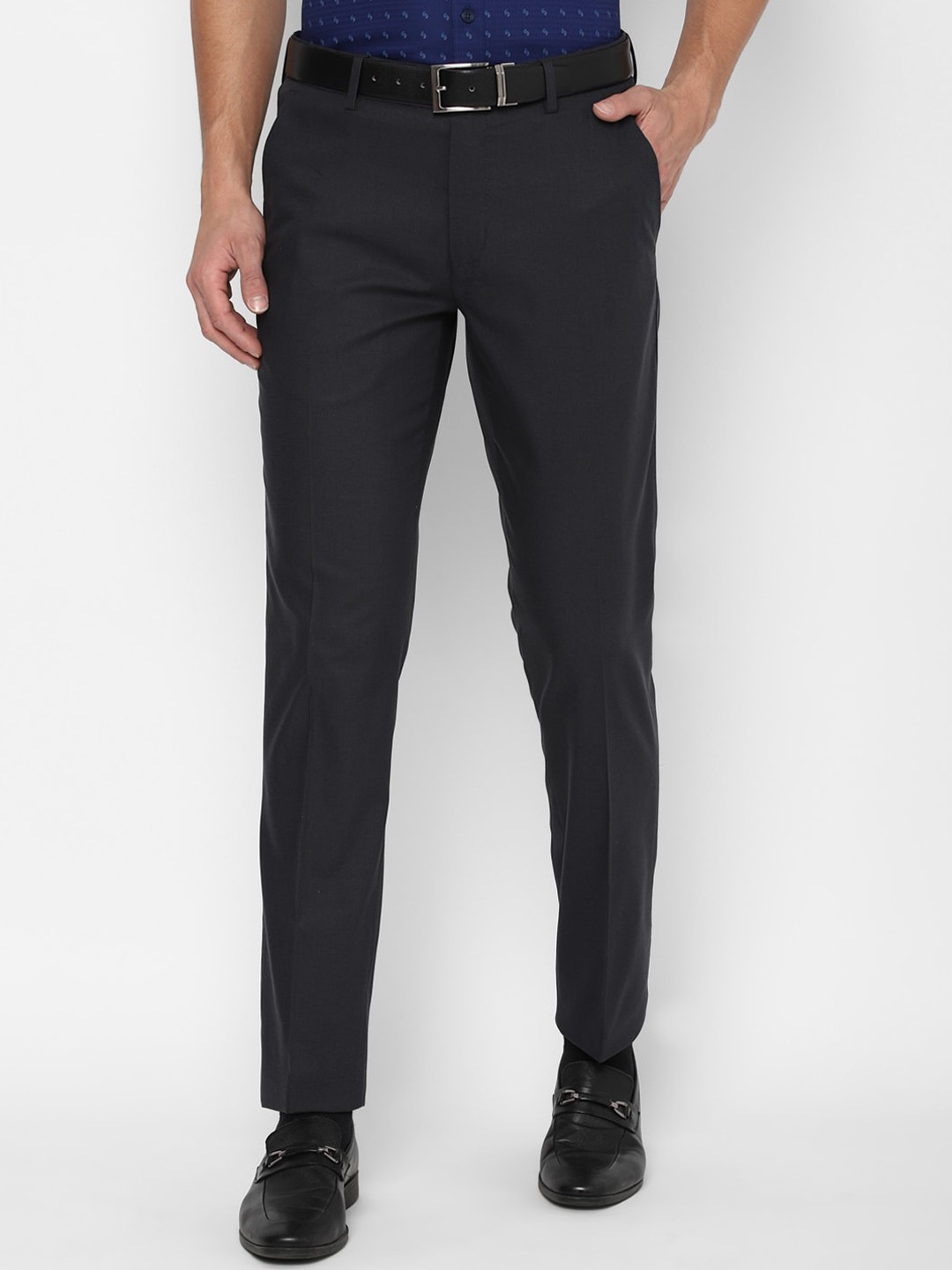 

Luxure by Louis Philippe Men Navy Blue Slim Fit Trousers
