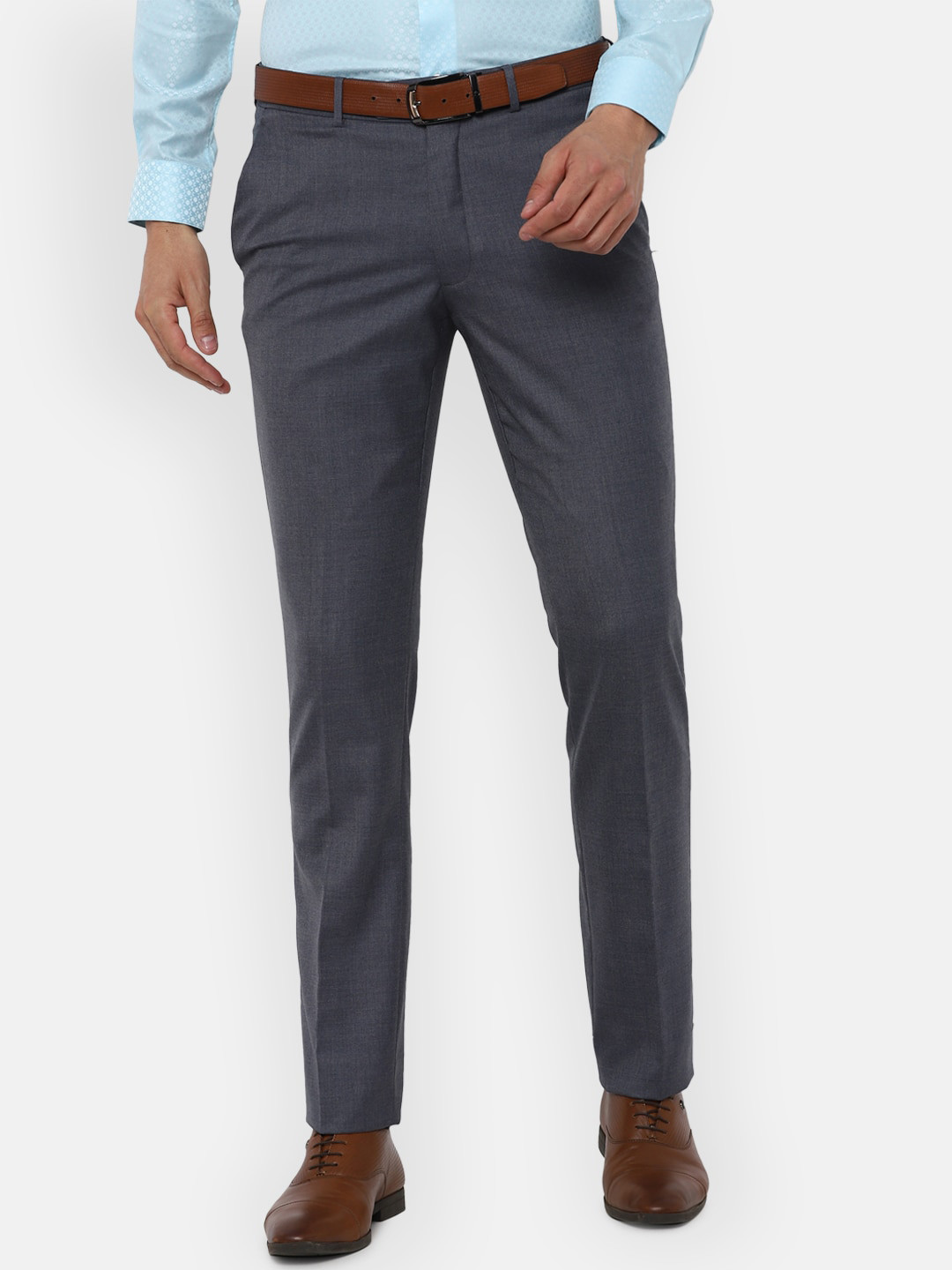 

Luxure by Louis Philippe Men Grey Slim Fit Formal Trousers