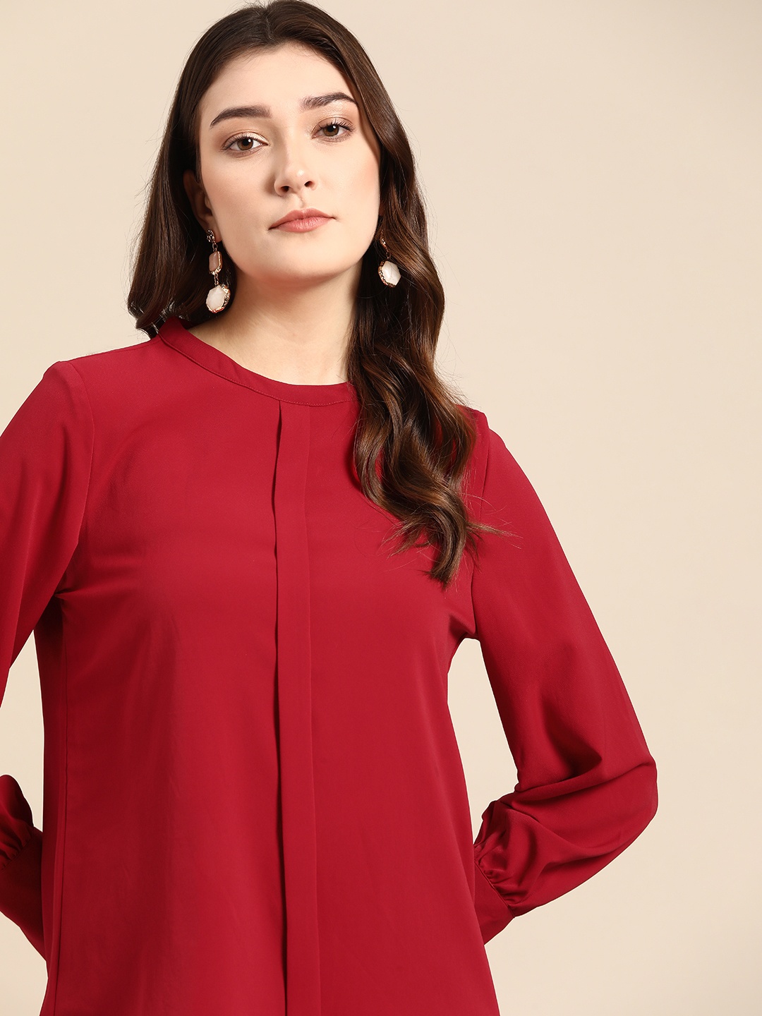 

all about you Women Solid Top, Red