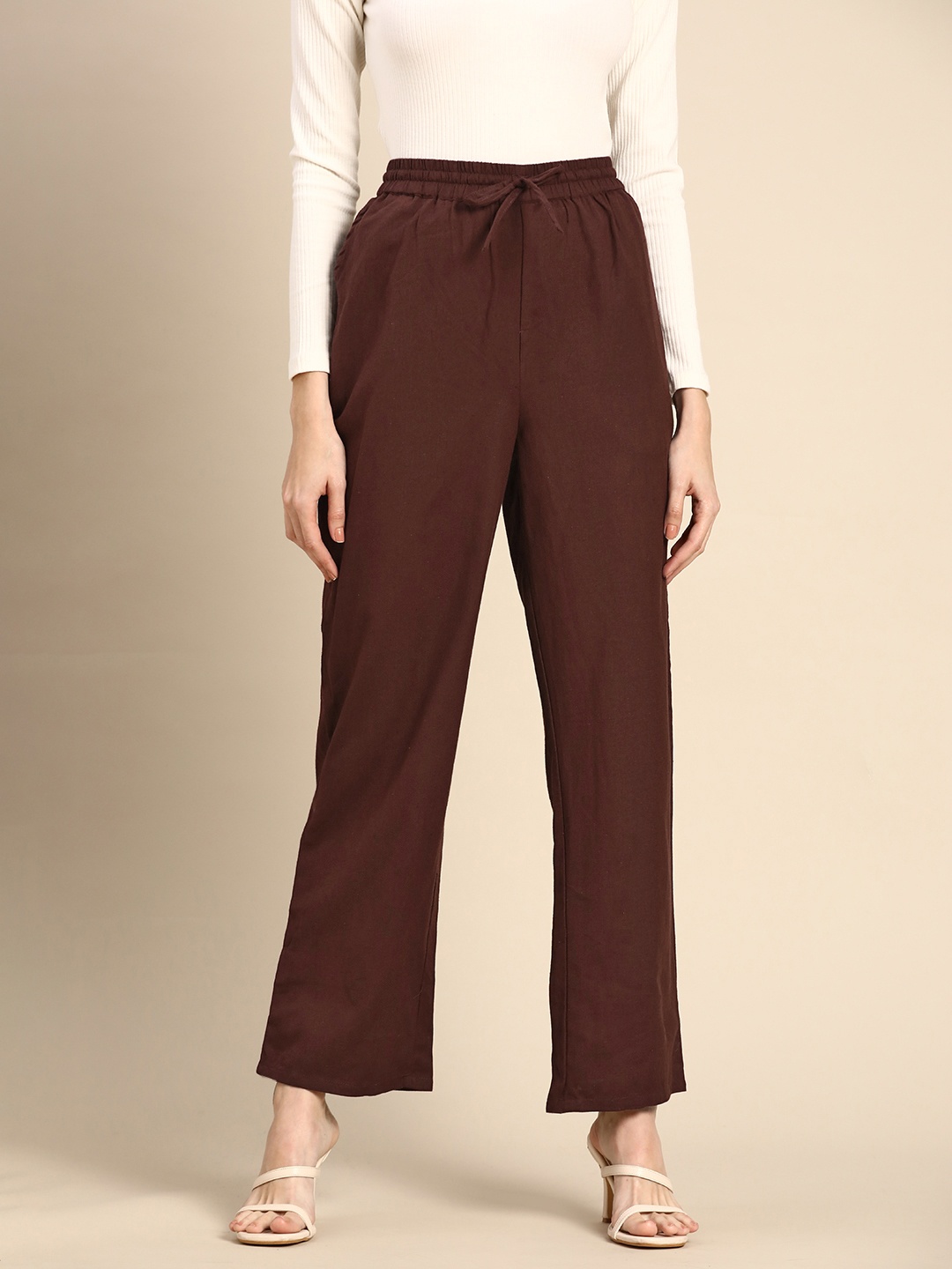 

all about you Women Coffee Brown Trousers