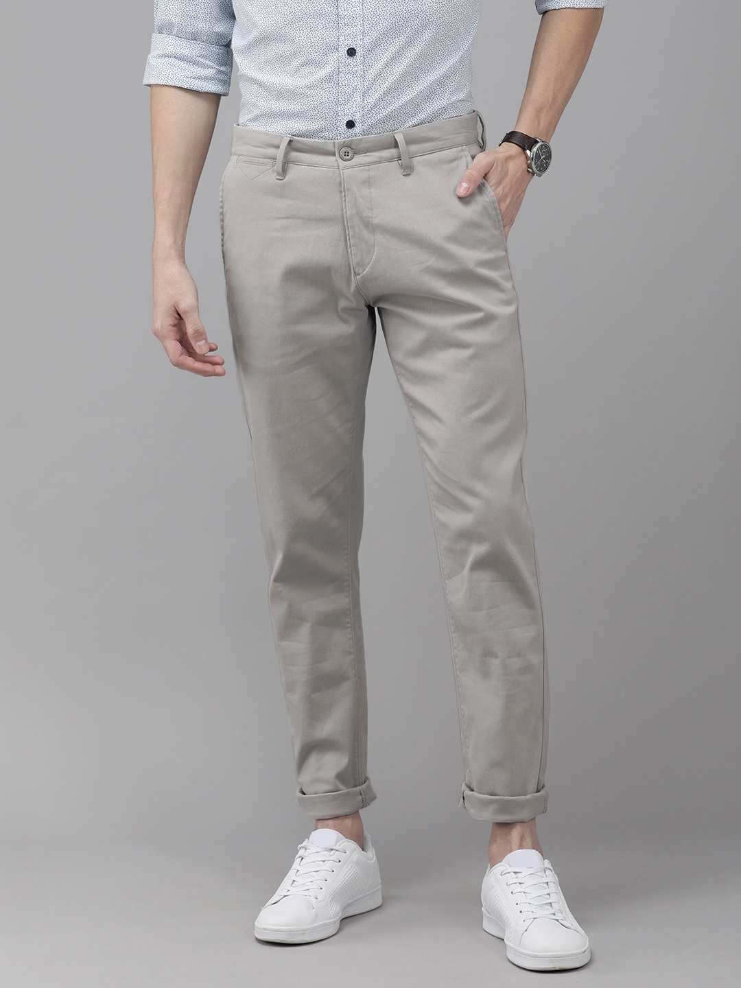 

U S Polo Assn Men Grey Austin Trim Fit Chinos