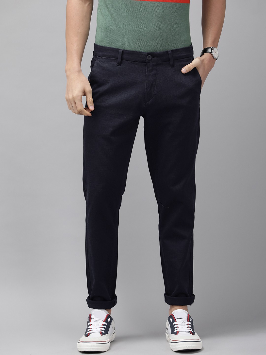 

U S Polo Assn Men Navy Blue Trousers