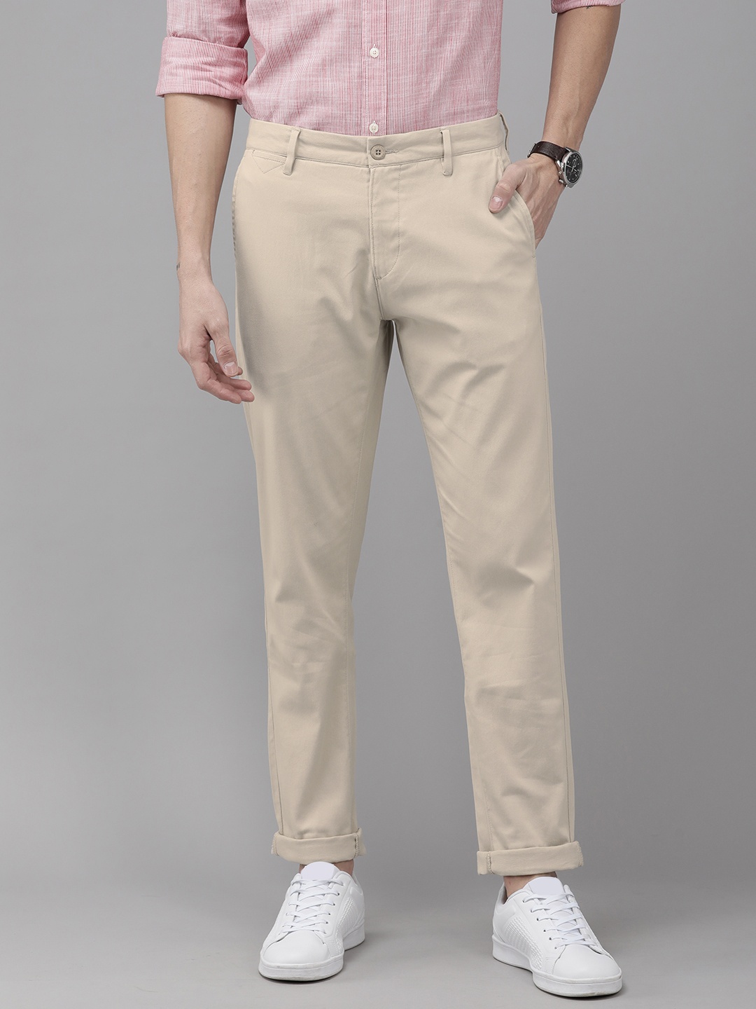 

U S Polo Assn Men Beige Austin Trim Fit Chinos