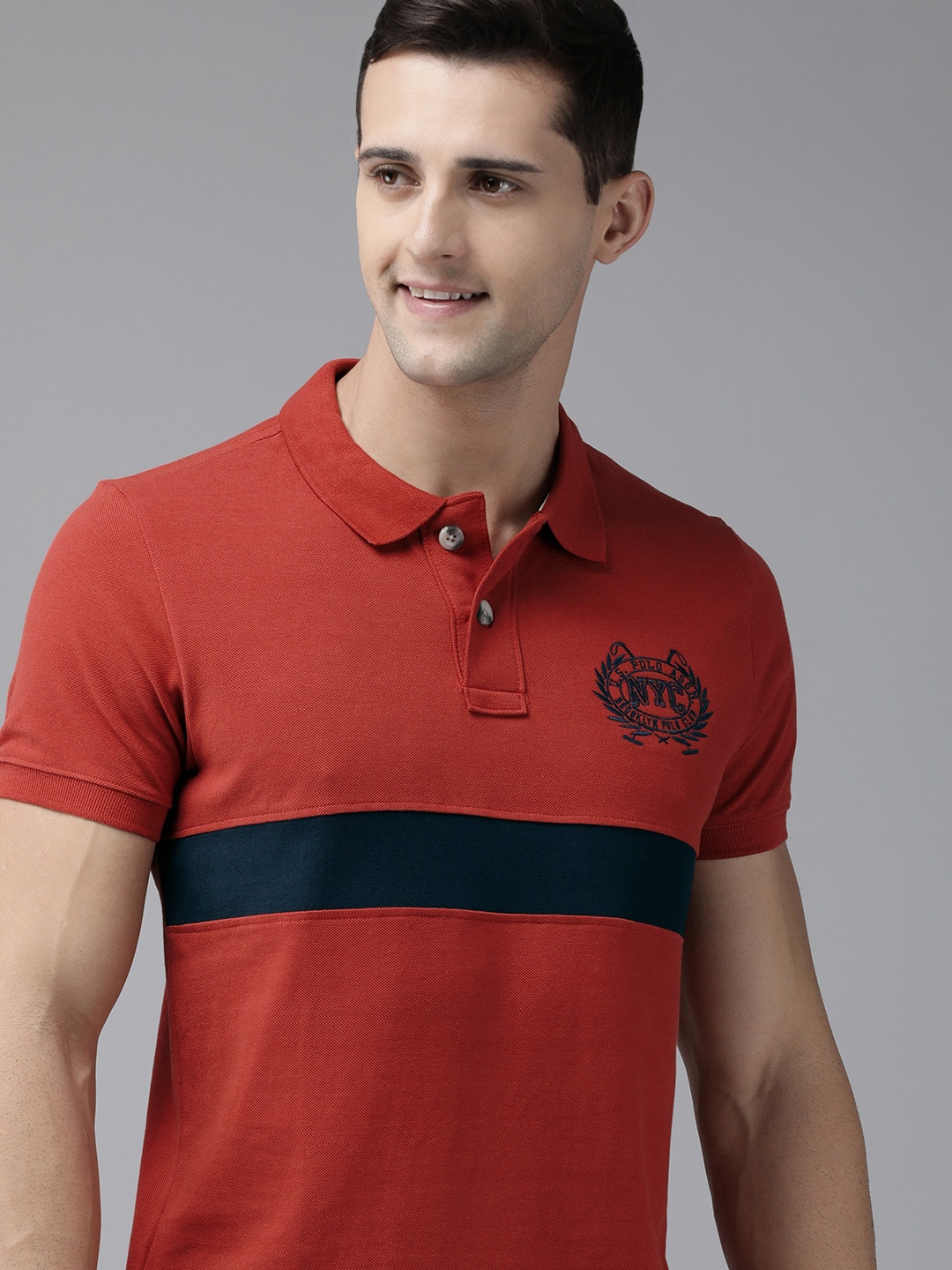 

U.S. Polo Assn. Denim Co. Men Red Pure Cotton T-shirt