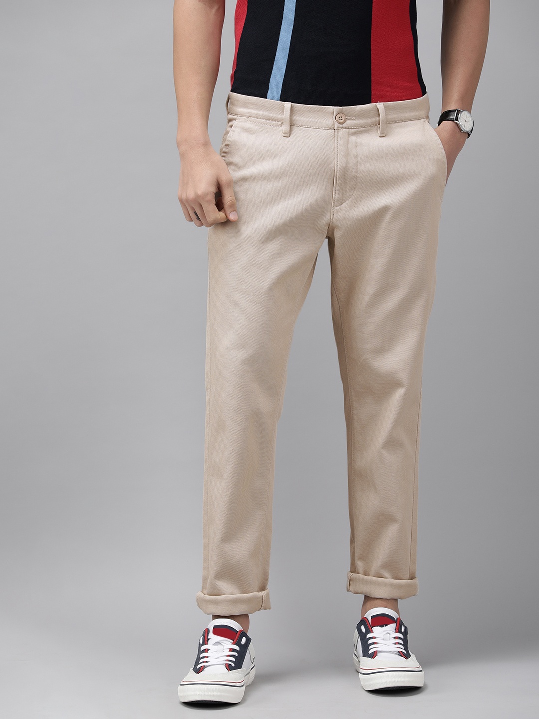 

U S Polo Assn Men Beige Trousers