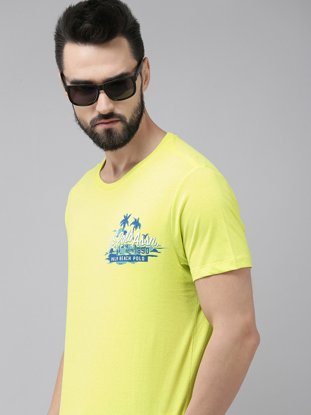 

U.S. Polo Assn. Denim Co. Men Green Brand Logo Printed T-shirt