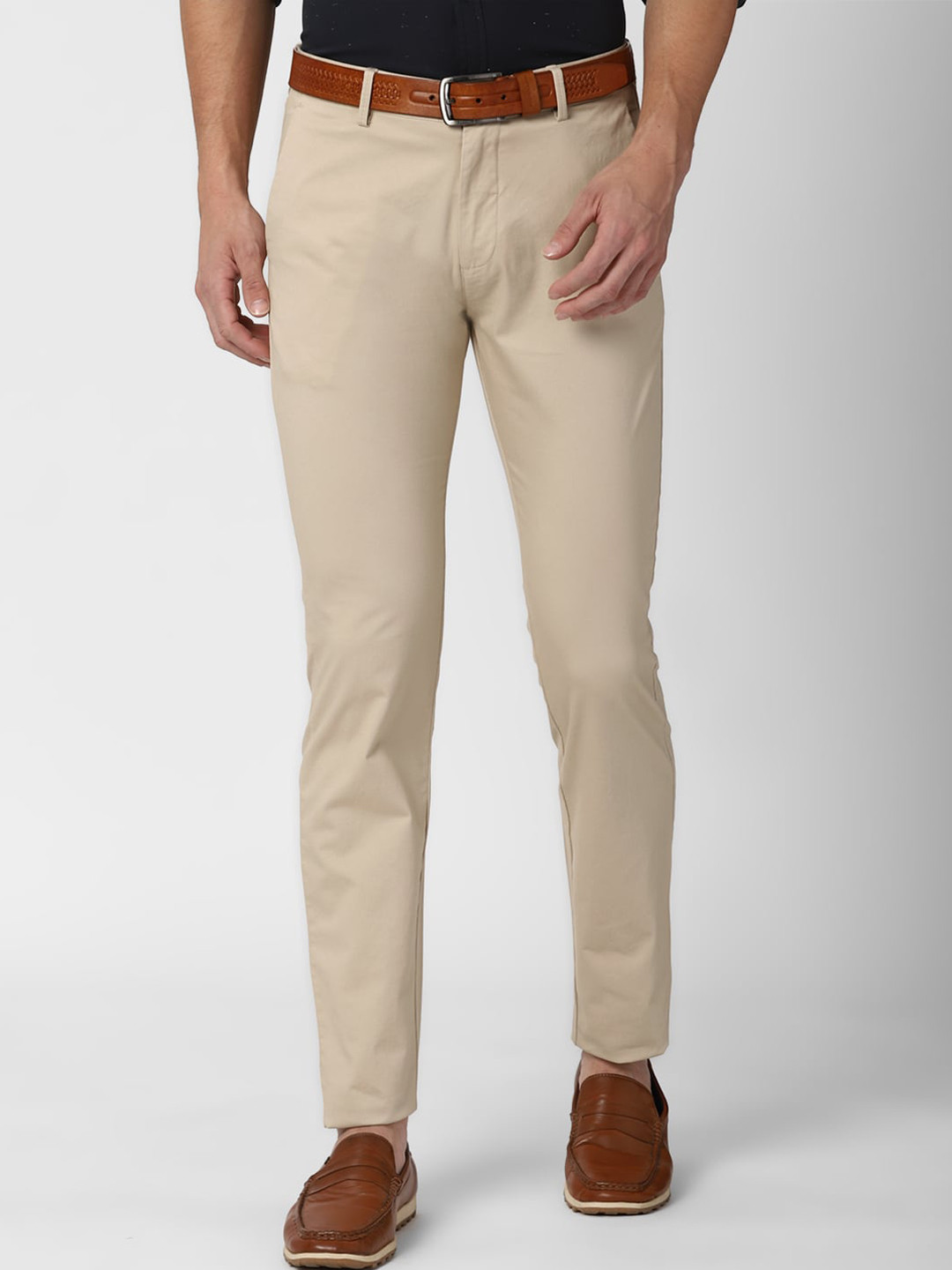 

Peter England Casuals Men Khaki Slim Fit Trousers