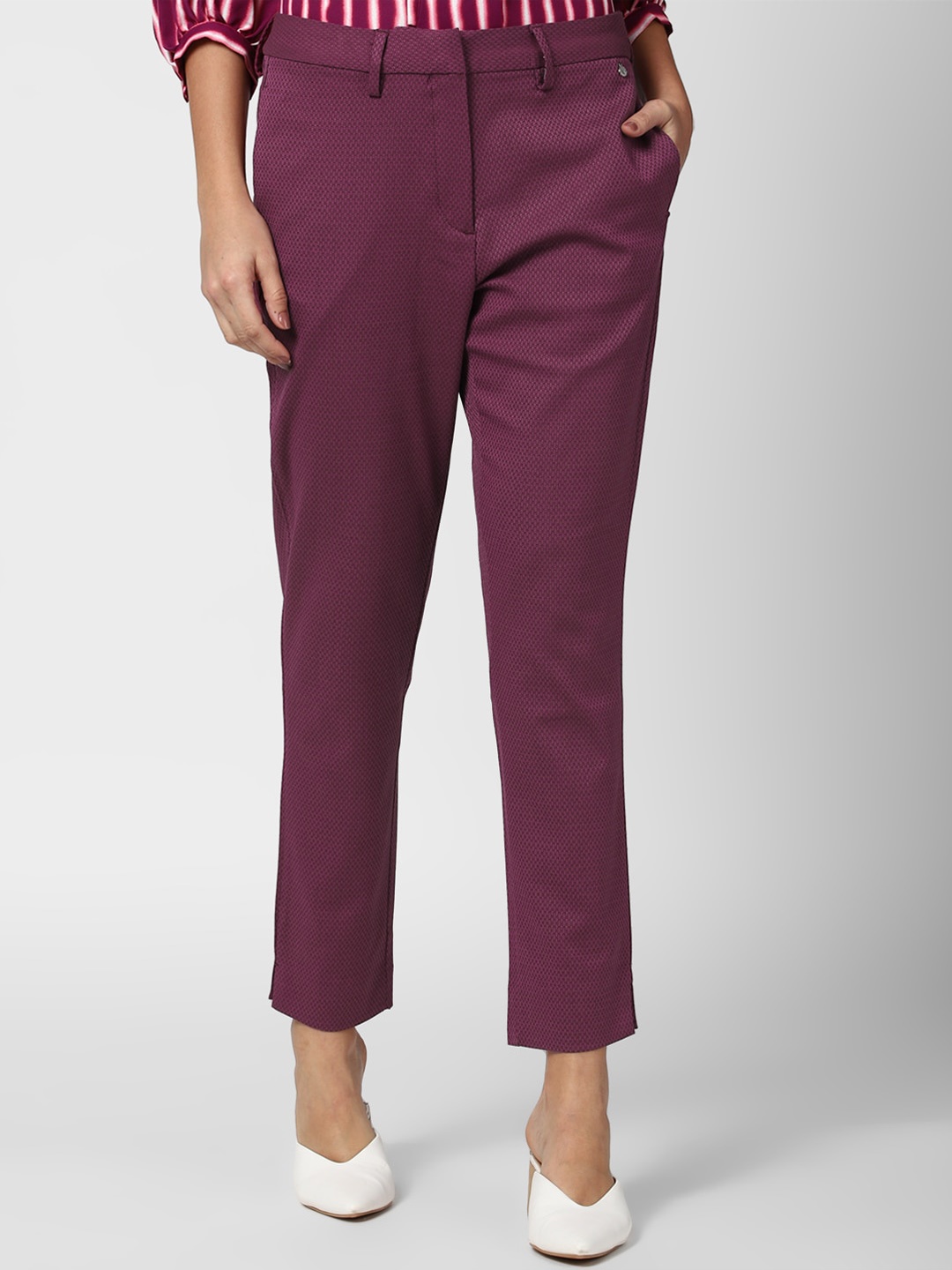 

Van Heusen Woman Purple Slim Fit Formal Trousers