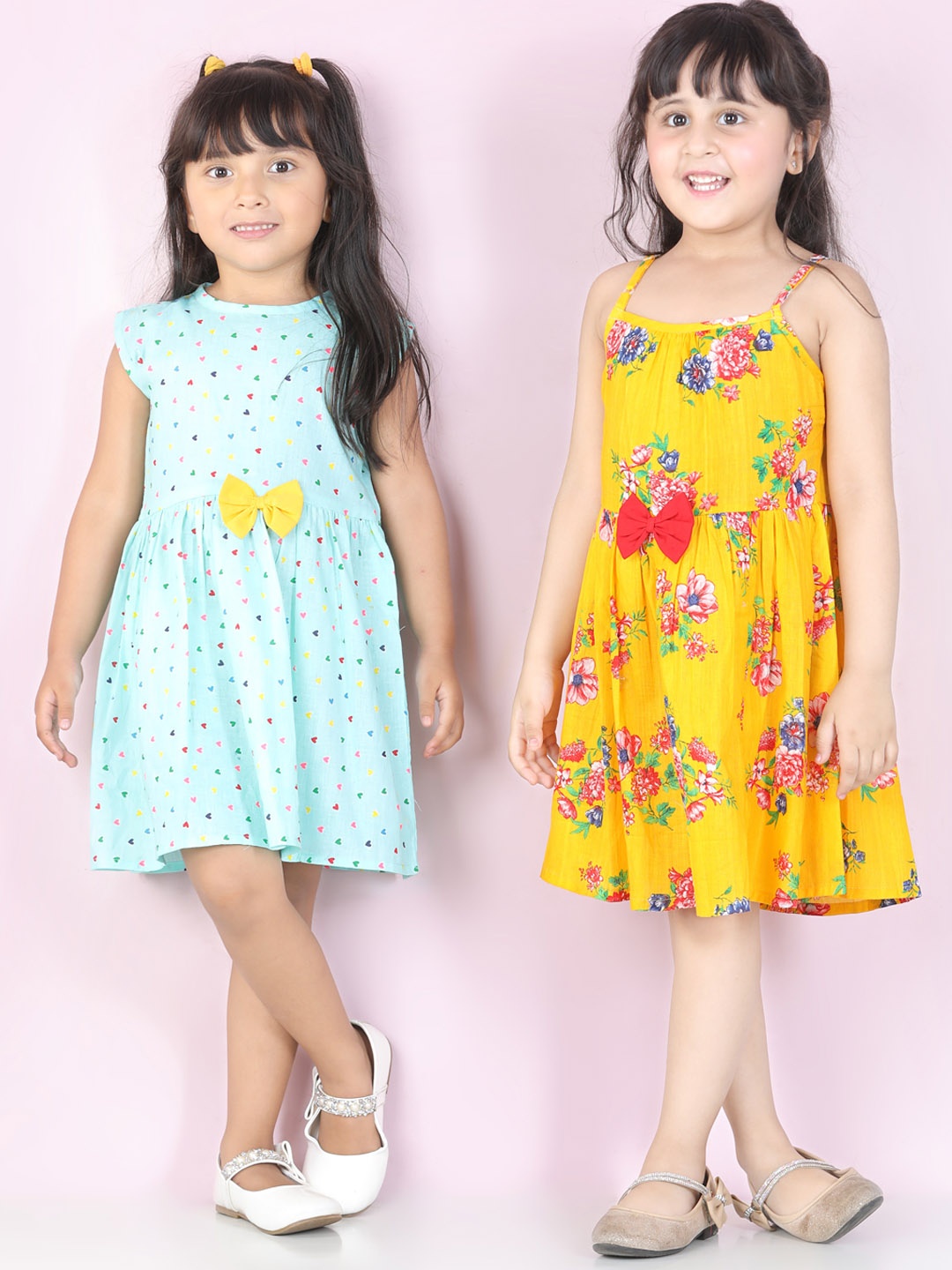 

Cutiekins Pack of 2 Girls Blue & Yellow Floral Dress