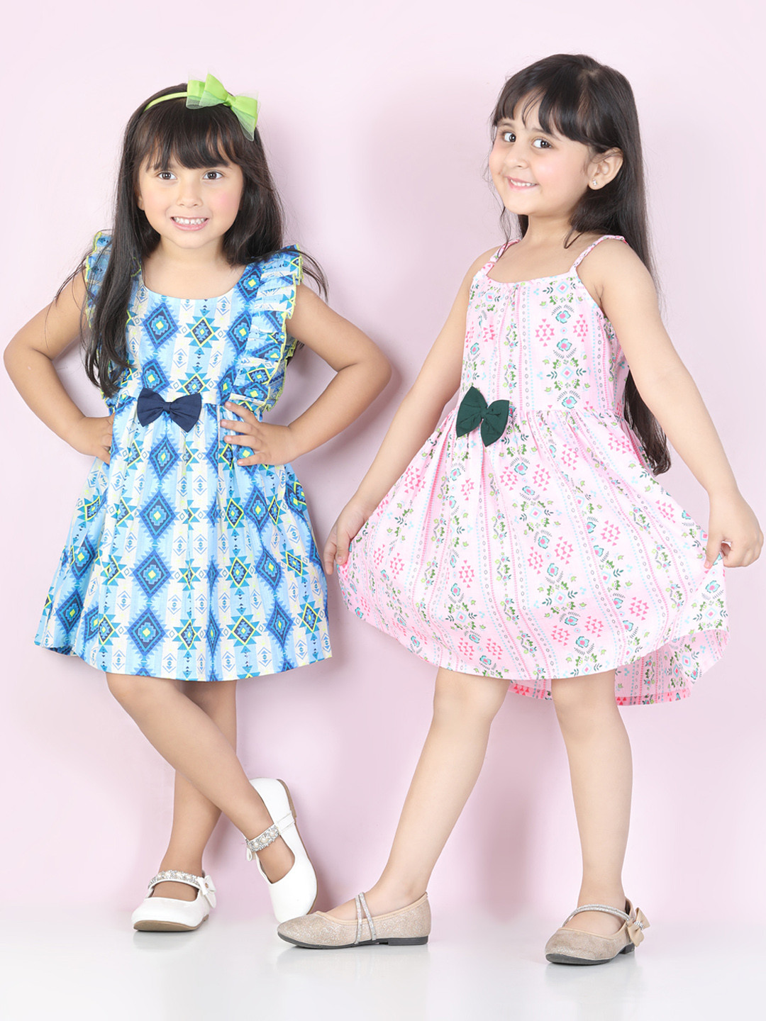 

Cutiekins Girls Pink & Blue Pack Of 2 Floral Dress