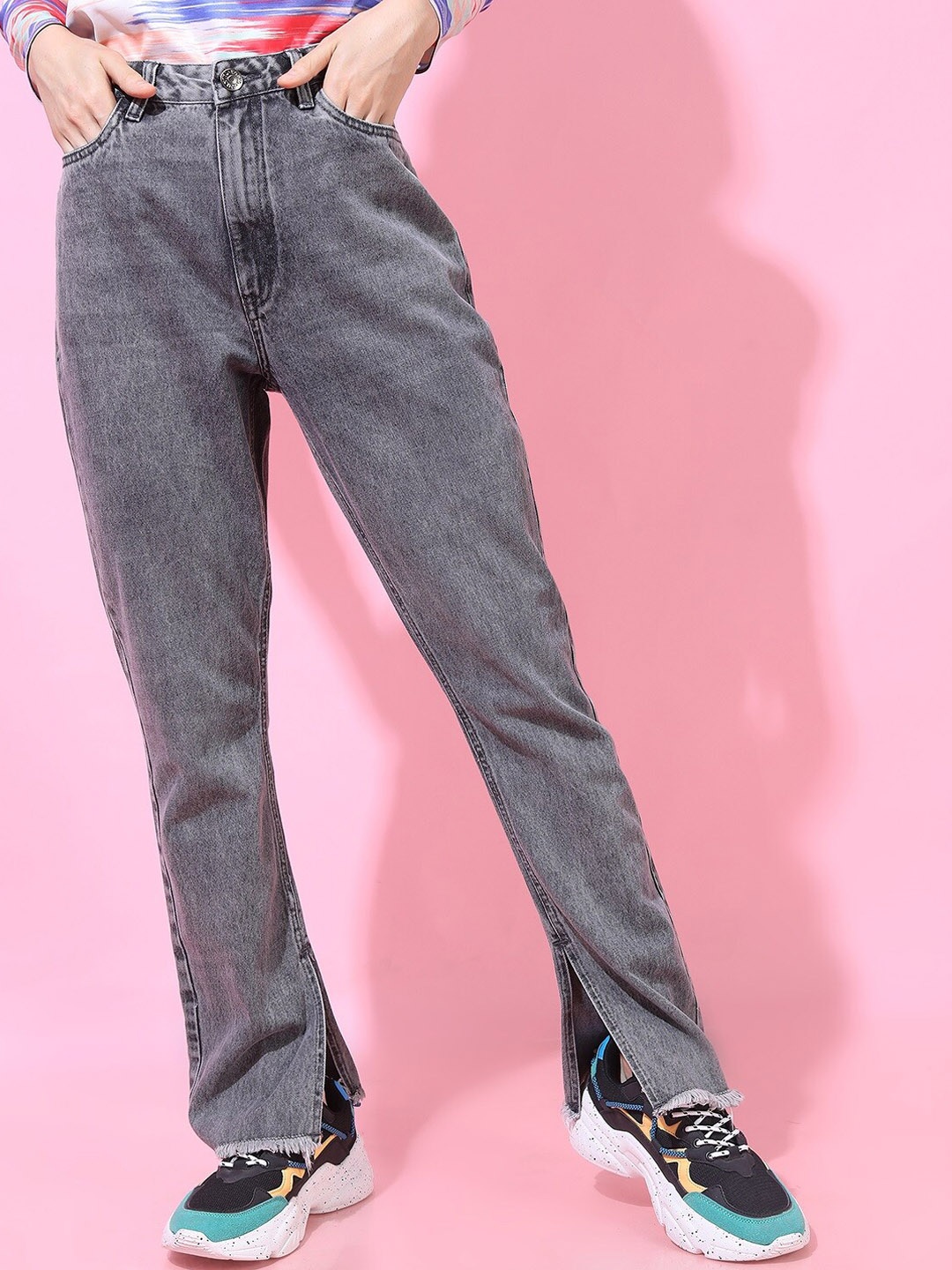 

Tokyo Talkies Women Grey Mid Rise Flared Jeans
