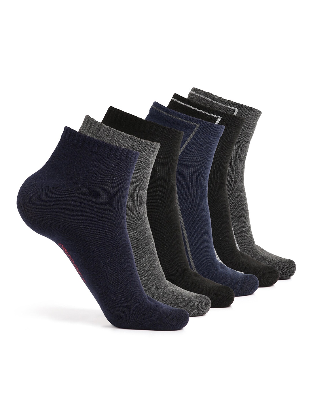

CRUSSET Men Pack Of 6 Assorted Above Ankle-Length Cotton Socks