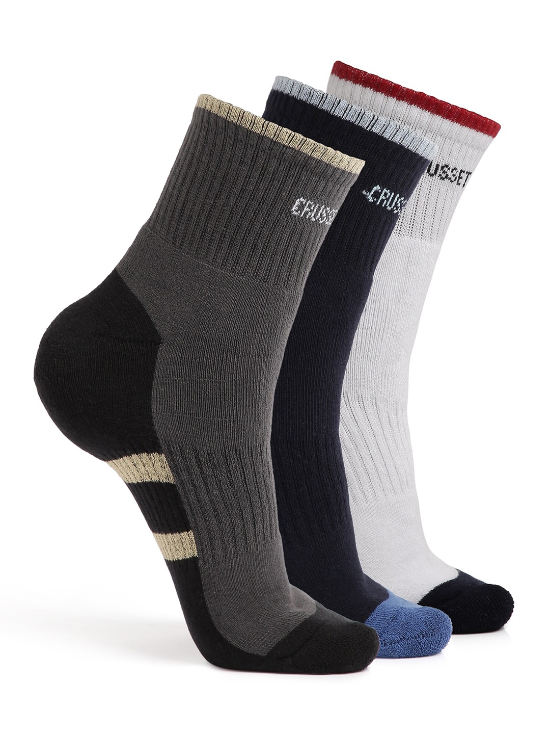 

CRUSSET Men Pack of 3 Assorted Above Ankle-Length Socks