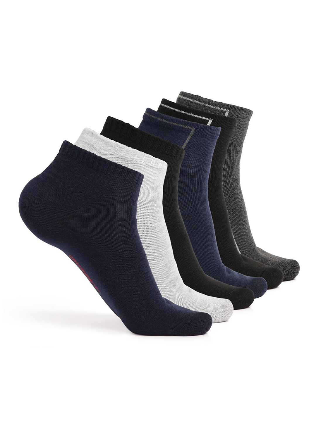 

CRUSSET Men Pack Of 6 Assorted Above Ankle-Length Cotton Socks