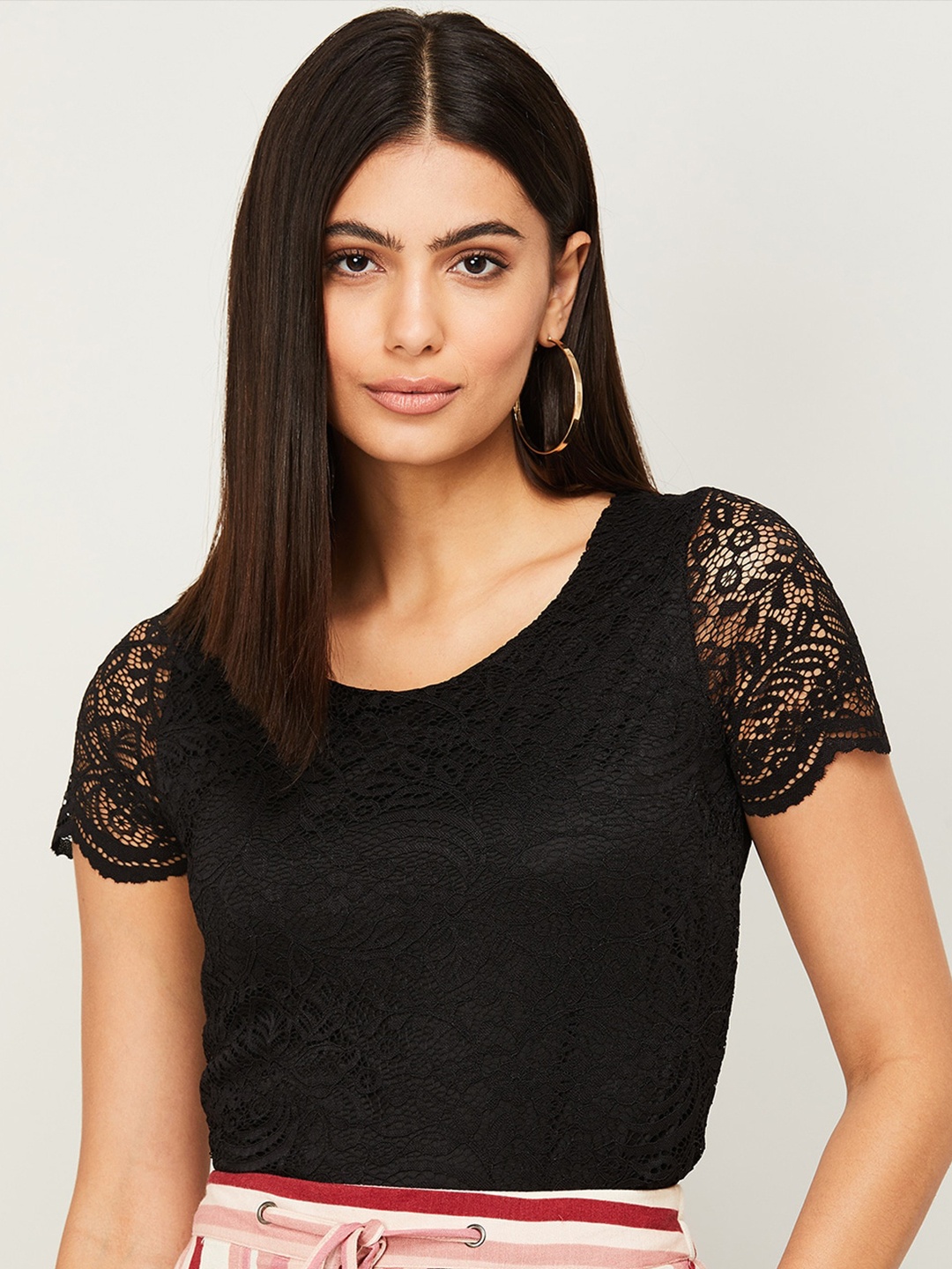 

CODE by Lifestyle Women Black Laced Top