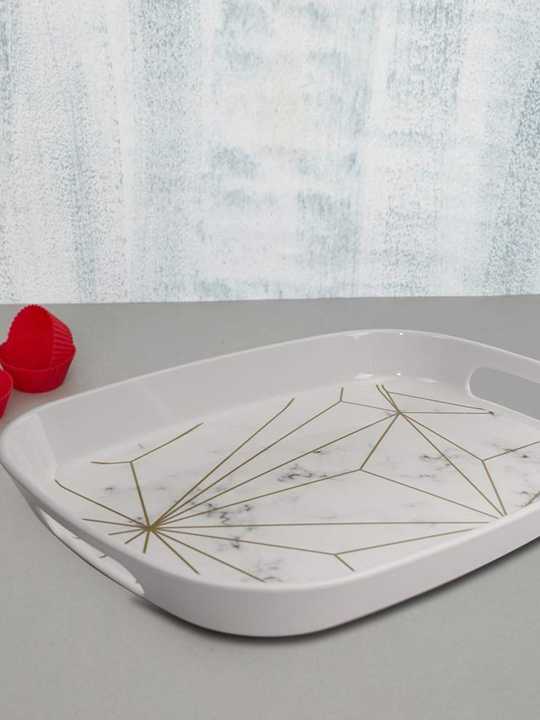 

Stehlen Melamine Decorative Solid White Oval Serving White Trays