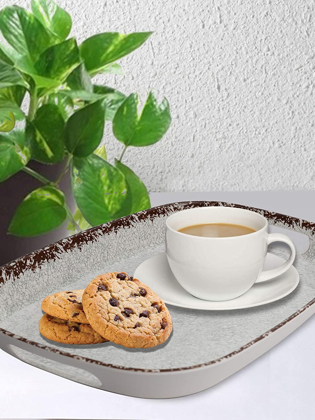 

Stehlen Grey and Brown Printed Melamine Trays